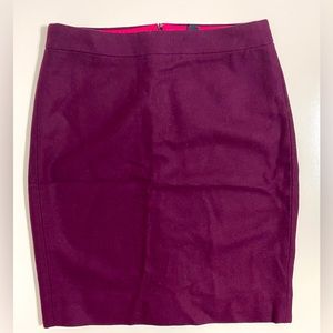 ❌SOLD❌ New Women’s J. Crew The Pencil Skirt Wool Blend Purple/Burgundy, Sz 2